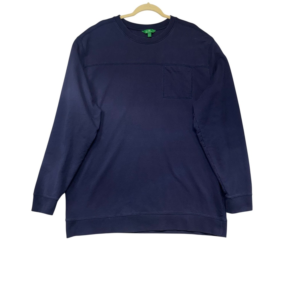 Dip Mens Organic Cotton Crewneck Shirt Basic Natural Fibers Navy Blue  3XLT